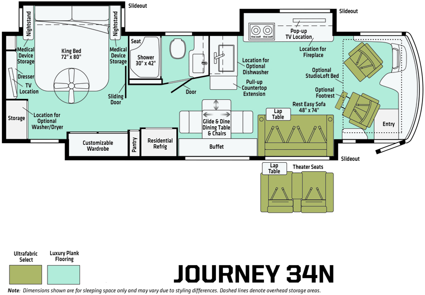 Winnebago Journey 34N Floorplan